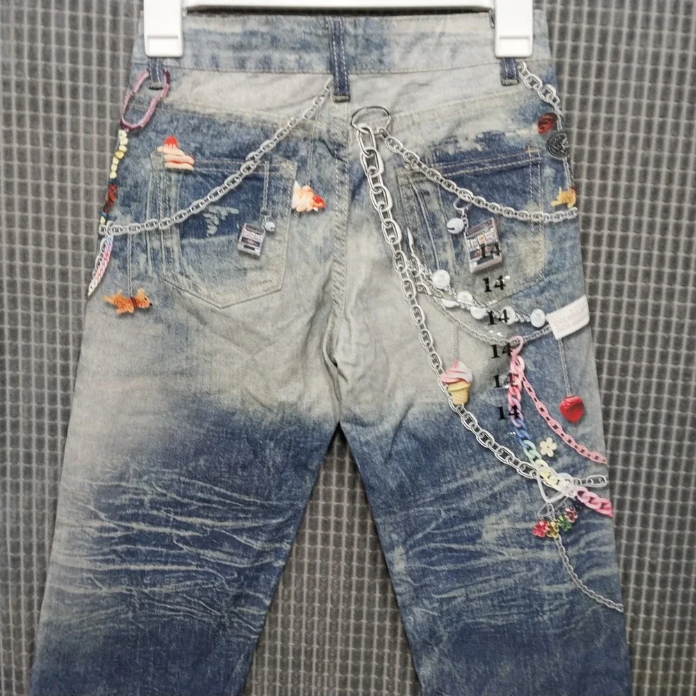 Celebrity Ace Kids Jeans 90s Charms Acid Wash 14 Blue